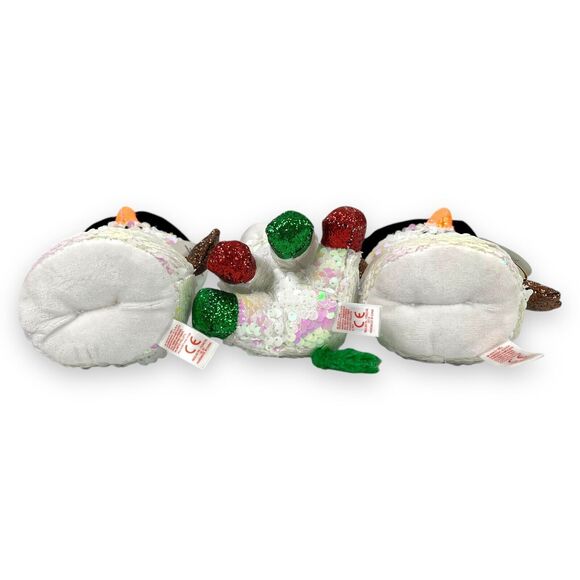 3pc Ty Flippables Christmas Holiday Snowman Unicorn Plush Toy Melty Stardust 7" - Picture 6 of 16